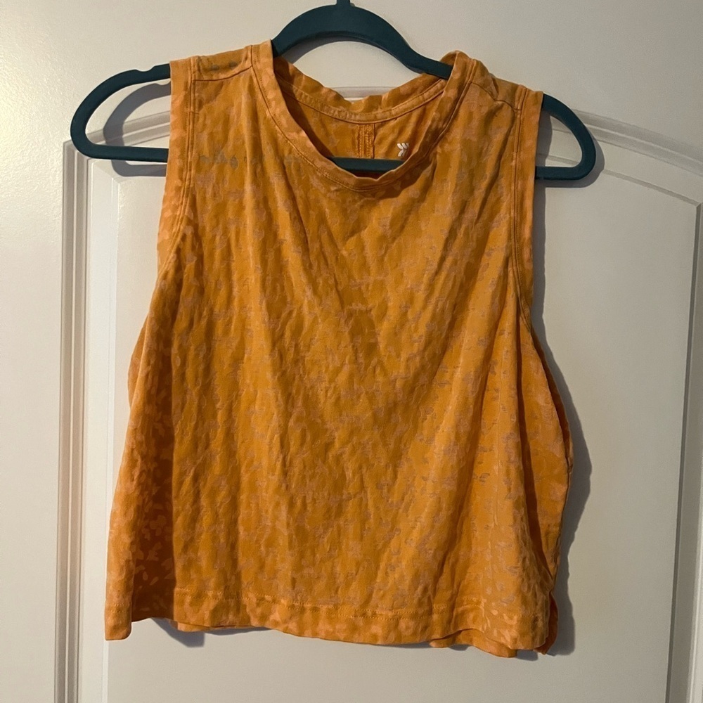 All In Motion Orange Cropped Performance Active Tank Top Size Large - Picture 2 of 4